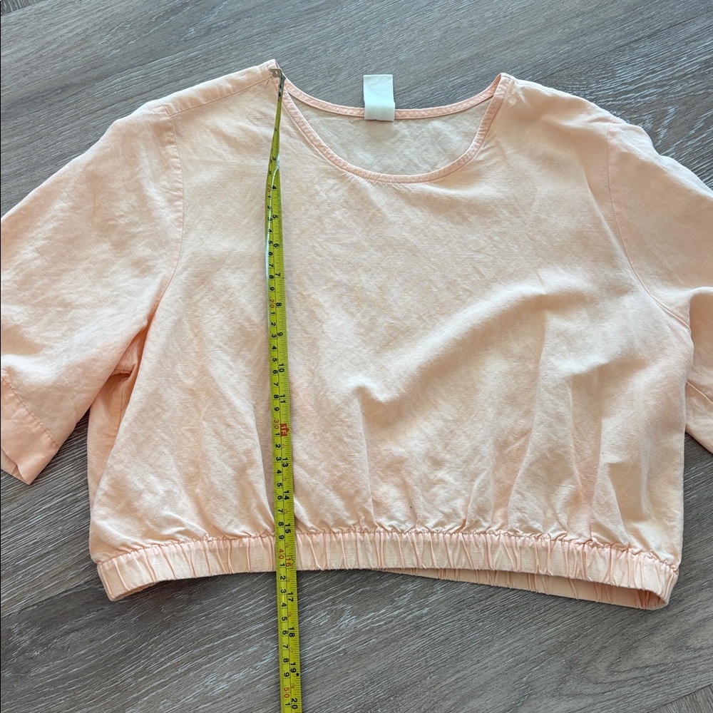 Evegravel Pastel Orange Linen Crop Top Size L - Picture 5 of 5